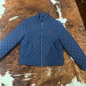Ralph Lauren Kids Blue Quilted Puffer with Red Emblem